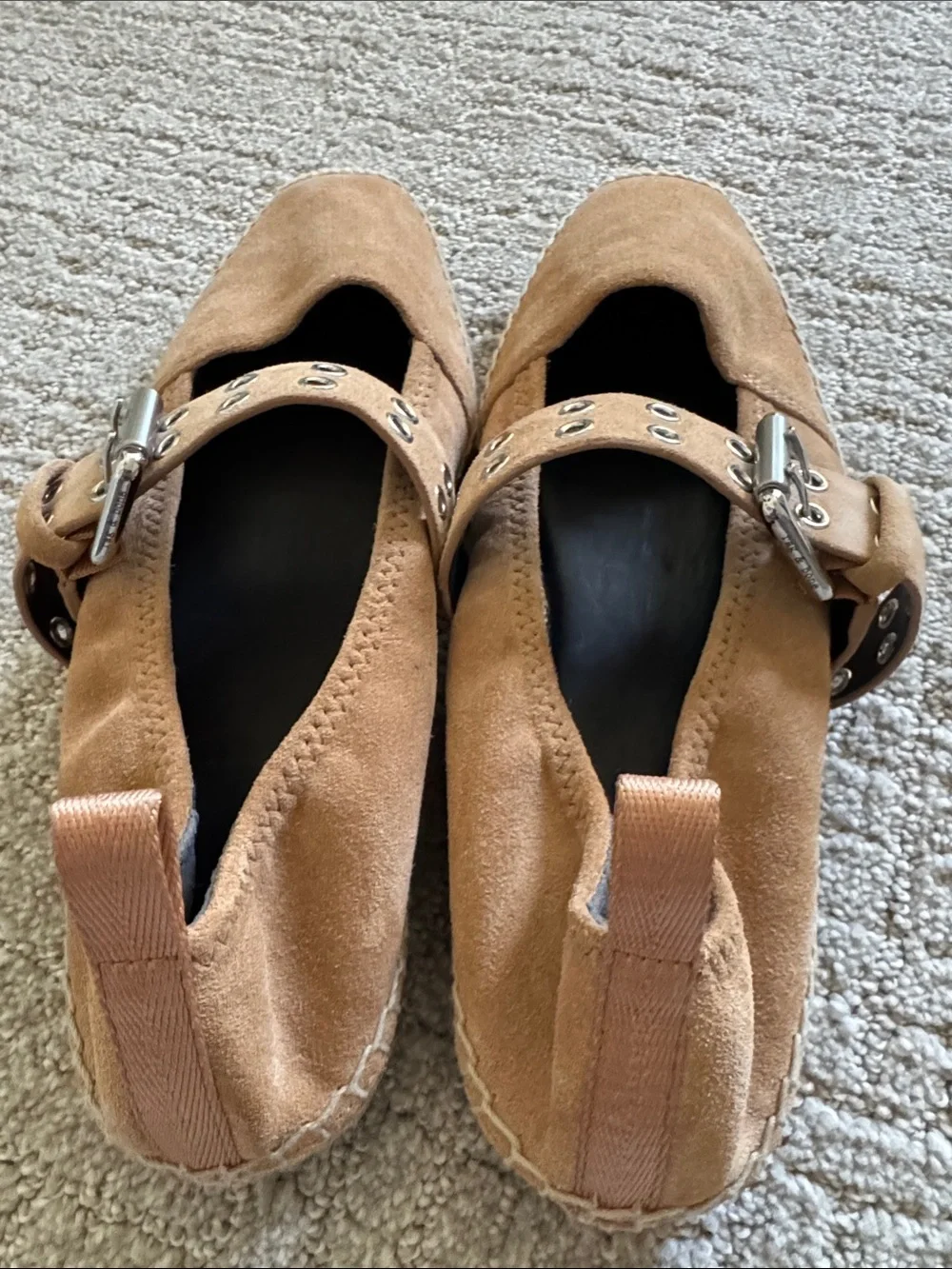 Rag & Bone Anteros Suede Mary Jane Espadrilles Tan Size 40 NWOB